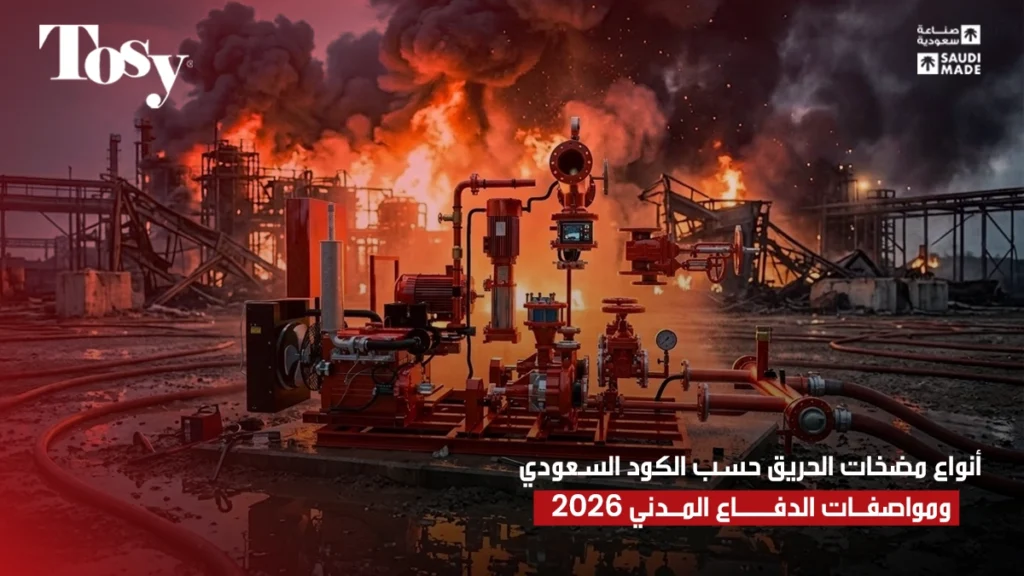 دليل أنواع مضخات الحريق حسب الكود السعودي ومواصفات الدفاع المدني 2026