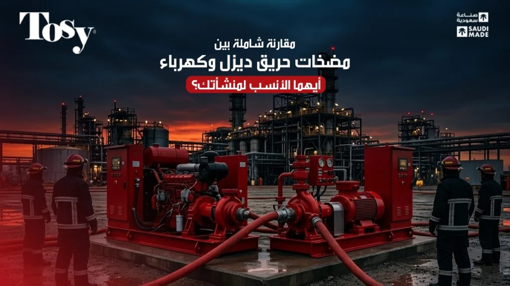 مقارنة شاملة بين مضخات حريق ديزل وكهرباء أيهما الأنسب لمنشأتك؟